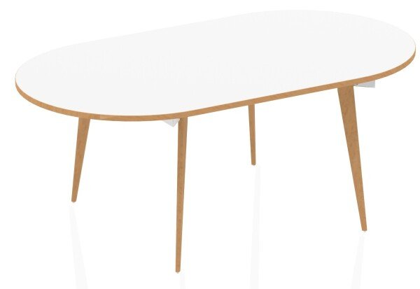 Dynamic Oslo Oval Boardroom Table - 1800 x 1000mm - Warm Oak