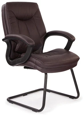Nautilus Hudson Leather Faced Visitor Chair - Burgundy