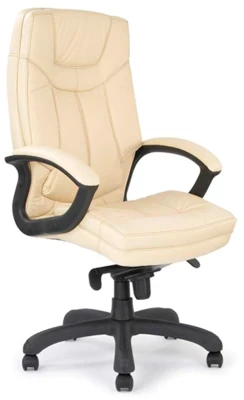 Nautilus Hudson Leather Faced Executive Chair - Cream