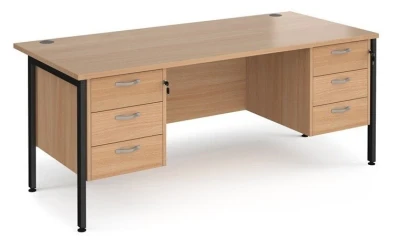 Dams Maestro 25 with Straight Legs, 3 and 3 Drawer Fixed Pedestals - 1800 x 800mm