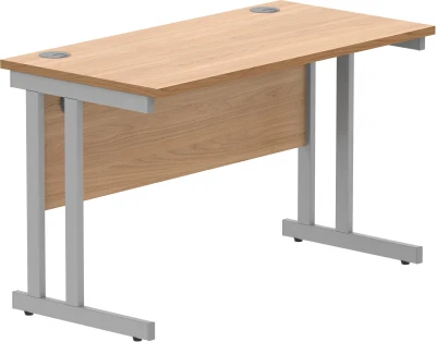 Gala Rectangular Desk with Twin Cantilever Legs - 600mm Depth