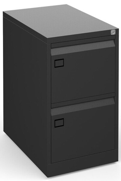 Bisley Executive 2 Drawer Steel Filing Cabinet - Black