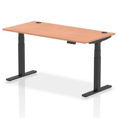 Dynamic Air Rectangular Height Adjustable Desk with Cable Ports