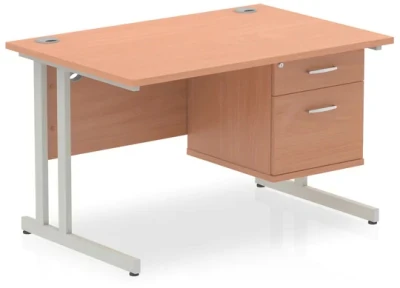 Dynamic Impulse with Cantilever Legs and 2 Drawer Top Pedestal