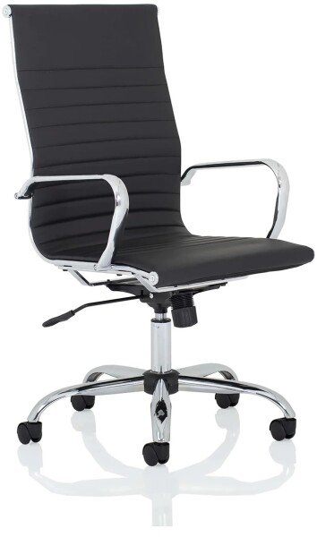 Dynamic Nola High Back Bonded Leather Chair - Black