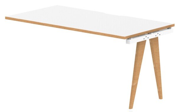 Dynamic Oslo Bench Desk One Person Extension - 1200 x 800mm - Warm Oak