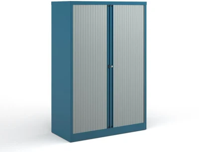 Bisley Metal Double Door Tambour Cupboard - 1570mm High