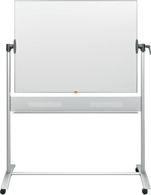 Nobo Classic Steel Mobile Dry Wipe Whiteboard With Horizontal Pivot (flips Top To Bottom), Magnetic, 1200 X 900 Mm, Marker Included, White