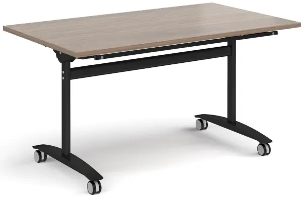 Dams Deluxe Rectangular Fliptop Meeting Table - 1400 x 800mm - Barcelona Walnut