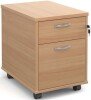 Gentoo Mobile 2 Drawer Pedestal with Silver Handles (h) 567mm x (w) 426mm x (d) 600mm