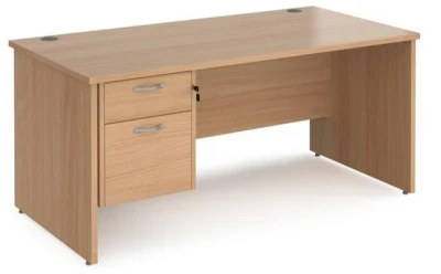 Dams Maestro 25 Rectangular Desk with Panel End Legs and 2 Drawer Fixed Pedestal