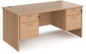 Dams Maestro 25 Rectangular Desk with Panel End Legs, 2 and 2 Drawer Fixed Pedestal - 1600 x 800mm