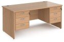 Dams Maestro 25 Rectangular Desk with Panel End Legs, 3 and 3 Drawer Fixed Pedestal - 1600 x 800mm