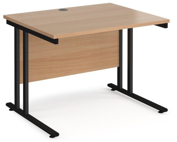 Dams Maestro 25 Rectangular Desk with Twin Cantilever Legs - 1000 x 800mm - Beech
