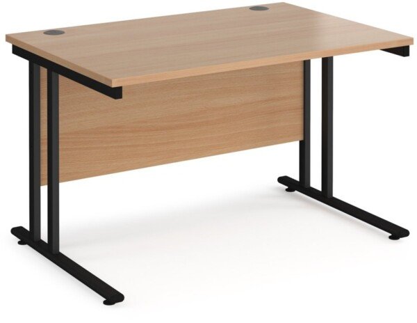 Dams Maestro 25 Rectangular Desk with Twin Cantilever Legs - 1200 x 800mm - Beech