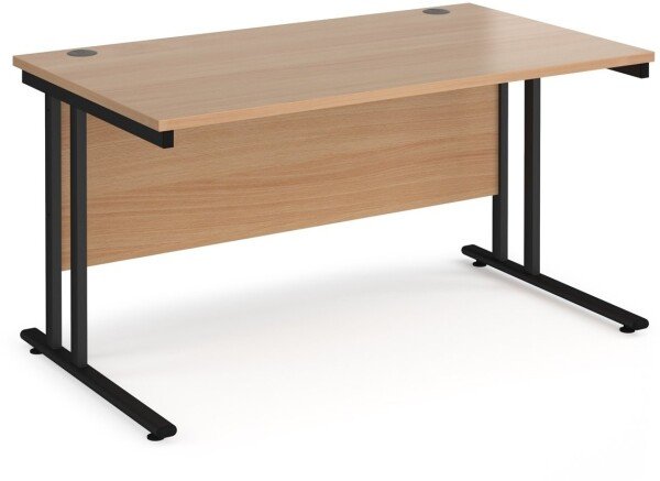 Dams Maestro 25 Rectangular Desk with Twin Cantilever Legs - 1400 x 800mm - Beech