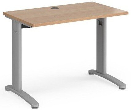 Dams TR10 Rectangular Desk with Cable Managed Legs - 1000mm x 600mm - Beech