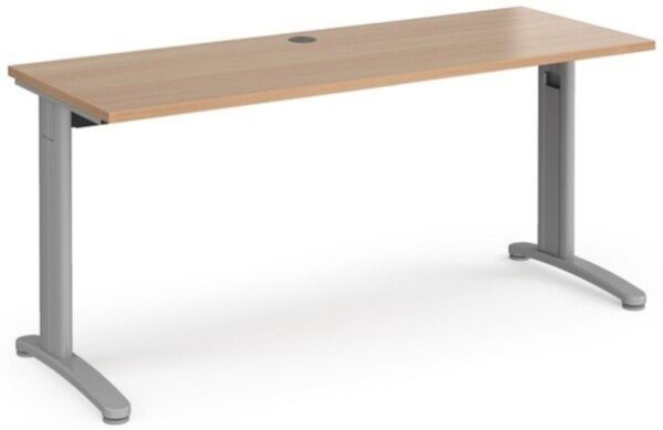 Dams TR10 Rectangular Desk with Cable Managed Legs - 1600mm x 600mm - Beech