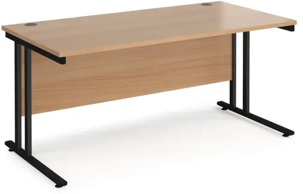 Dams Maestro 25 Rectangular Desk with Twin Cantilever Legs - 1600 x 800mm - Beech