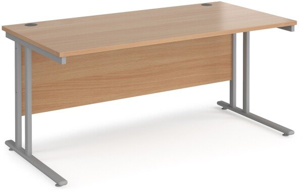 Dams Maestro 25 Rectangular Desk with Twin Cantilever Legs - 1600 x 800mm - Beech