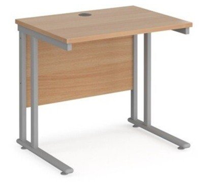 Dams Maestro 25 Rectangular Desk with Twin Cantilever Legs - 800 x 600mm - Beech