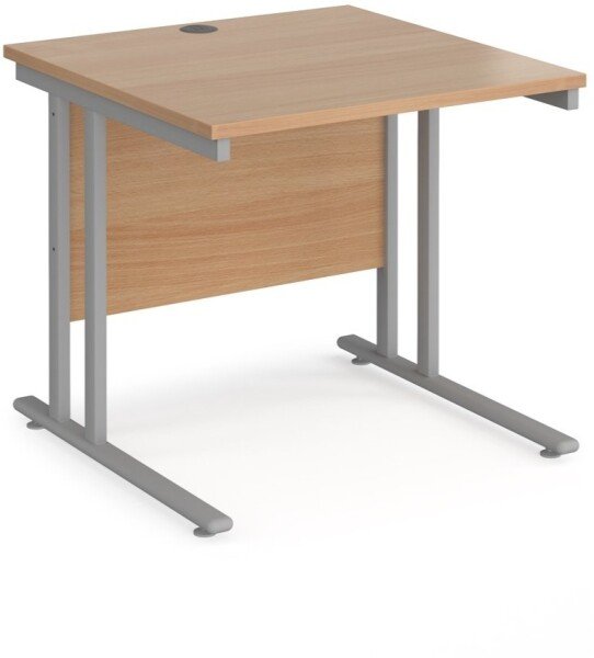 Dams Maestro 25 Rectangular Desk with Twin Cantilever Legs - 800 x 800mm - Beech