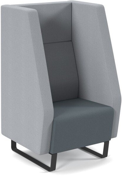 Dams Encore² High Back 1 Seater Sofa 600mm Wide with Black Sled Frame - Elapse Grey & Late Grey