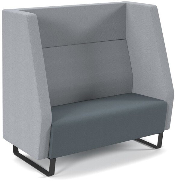 Dams Encore² High Back 2 Seater Sofa 1200mm Wide with Black Sled Frame - Elapse Grey & Late Grey