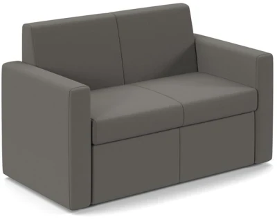 Dams Oslo Square Back Reception 2 Seater Sofa 1340mm Wide - Present Grey