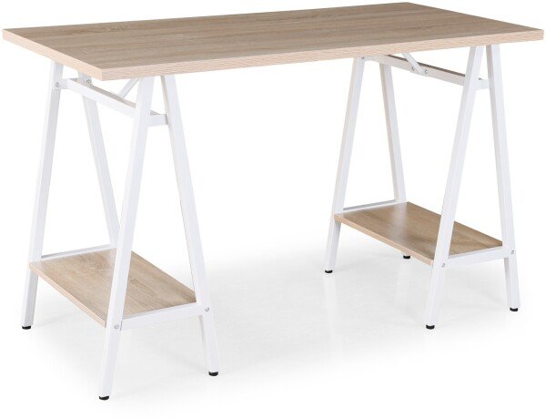Dams Pella Rectangular Home Desk with Trestle Legs - 1200 x 600mm