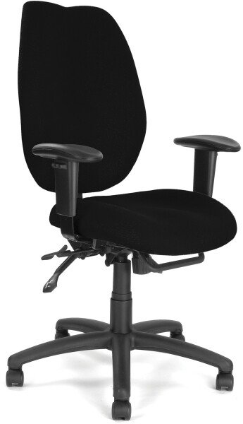 Nautilus Thames Operator Chair with Adjustable Arms - Black