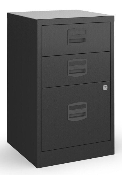 Bisley A4 Home Filer with 3 Drawers - Black