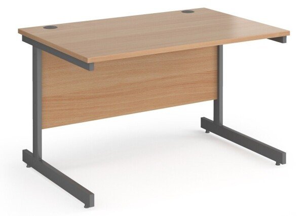 Dams Contract 25 Rectangular Desk with Single Cantilever Legs - 1200 x 800mm - Beech