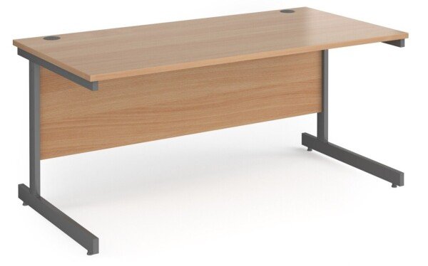 Dams Contract 25 Rectangular Desk with Single Cantilever Legs - 1600 x 800mm - Beech