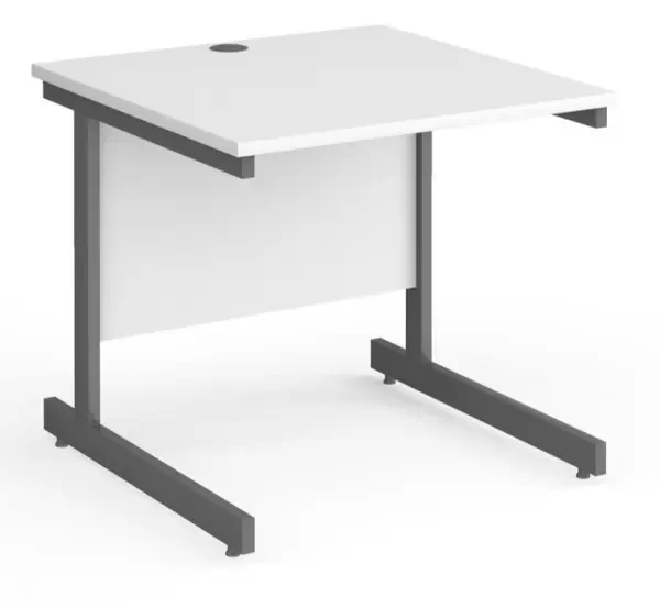 Dams Contract 25 Rectangular Desk with Single Cantilever Legs - 800 x 800mm - White