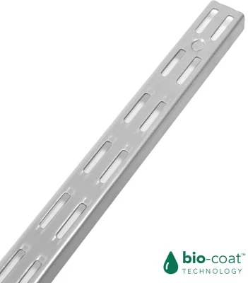RB Hardware Twin Slot Upright Anti-bacterial 1000mm - Silver (2 Pack)