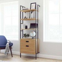 Teknik Hythe Wall Mounted 4 Shelf Bookcase with Drawers