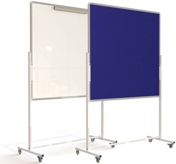 Spaceright Mobile Flip Chart Noticeboard - 1200 x 1200mm - Blue