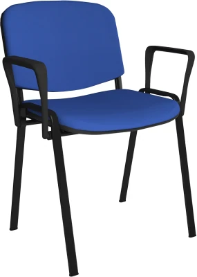 Dams Taurus Black Frame Stacking Chair with Arms - Pack of 4