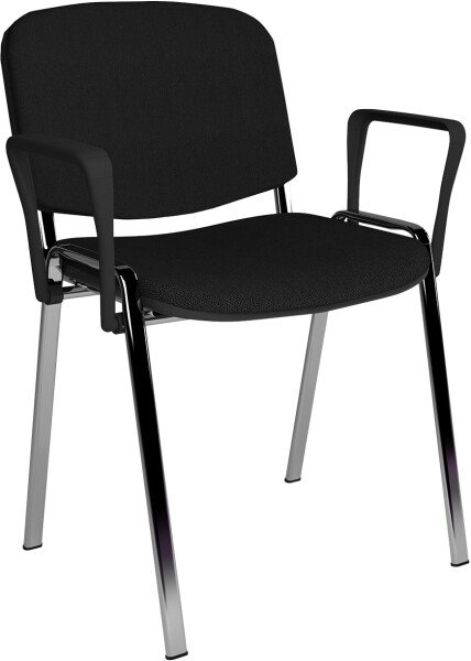 Dams Taurus Chrome Frame Stacking Chair with Arms - Black