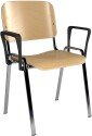 Dams Taurus Wooden Stacking Chair with Arms - Pack of 4