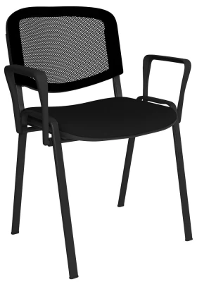 Taurus Mesh Stacking Chair with Arms - Pack of 4