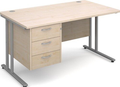 Dams Maestro 25 Rectangular Desk with 3 Shallow Drawers - (w) 1400mm x (d) 800mm