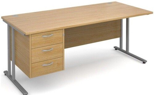 Dams Maestro 25 Rectangular Desk with 3 Shallow Drawers - (w) 1800mm x (d) 800mm