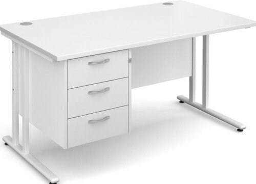 Dams Maestro 25 Rectangular Desk with 3 Shallow Drawers - (w) 1400mm x (d) 800mm