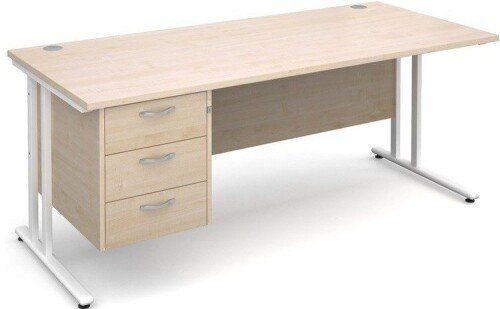 Dams Maestro 25 Rectangular Desk with 3 Shallow Drawers - (w) 1200mm x (d) 800mm