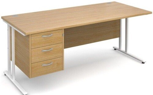 Dams Maestro 25 Rectangular Desk with 3 Shallow Drawers - (w) 1800mm x (d) 800mm