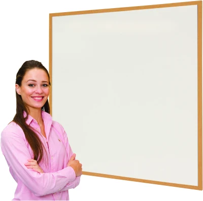 Spaceright Eco Friendly Wood Effect Framed Writing White Boards - 1200 x 900mm