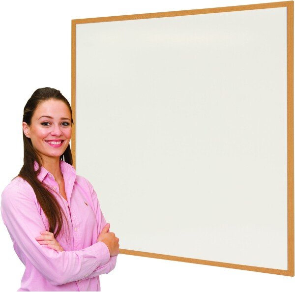 Spaceright Eco Friendly Wood Effect Framed Writing White Boards - 1800 x 1200mm