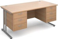 Dams Maestro 25 Desk - 6 Shallow Drawers